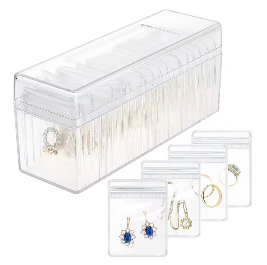 Jewelry Organizer With 20 Mini Pouches, Transparent Waterproof Earring Jewelry Storage Box, Acrylic Jewelry Box With 20 Anti Tarnish Jewelry Pouch Jewelry Organizer With 20 Mini Pouches, Transparent Waterproof Earring Jewelry Storage Box, Acrylic Jewelry Box With 20 Anti Tarnish Jewelry Pouch